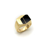 14K Vintage Inlaid Onyx and Gold Ring Ring Kirsten's Corner