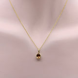 14K Gold Bezel Set Peach Oval Tourmaline Pendant, Charm Kirsten's Corner