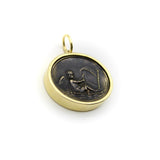 18K Gold and Bronze Rare James Tassie Cupid Medallion Pendant, Charm Kirsten's Corner