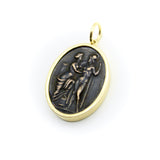18K Gold and Bronze Rare James Tassie Venus and Mars Medallion Pendant, Charm Kirsten's Corner