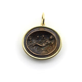 18K Gold and Bronze Rare James Tassie Aphrodite Medallion Pendant, Charm Kirsten's Corner