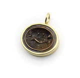 18K Gold and Bronze Rare James Tassie Aphrodite Medallion Pendant, Charm Kirsten's Corner