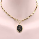 18K Gold and Bronze Rare James Tassie Venus and Mars Medallion Pendant, Charm Kirsten's Corner