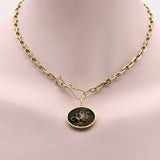 18K Gold and Bronze Rare James Tassie Poseidon Medallion Pendant, Charm Kirsten's Corner
