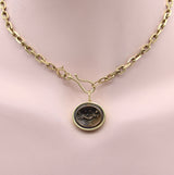 18K Gold and Bronze Rare James Tassie Aphrodite Medallion Pendant, Charm Kirsten's Corner