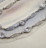 Art Deco Platinum and Diamond by the Yard Filigree Chain Kirsten's Corner