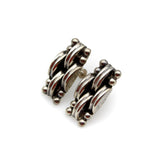 Taxco Mexican Basketweave Vintage Sterling Silver Earrings Earrings Kirsten's Corner