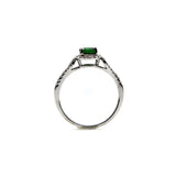 14K White Gold Tsavorite Garnet and Diamond Ring Ring Kirsten's Corner Jewelry