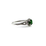 14K White Gold Tsavorite Garnet and Diamond Ring Ring Kirsten's Corner Jewelry
