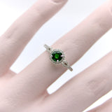14K White Gold Tsavorite Garnet and Diamond Ring Ring Kirsten's Corner Jewelry