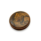 Wooden Snuffbox With Hand Painted Image of Monk in Graveyard Objects of Vertu Kirsten's Corner