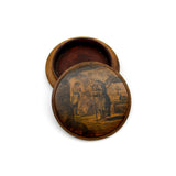 Wooden Snuffbox With Hand Painted Image of Monk in Graveyard Objects of Vertu Kirsten's Corner