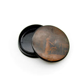 French Papier Mache Snuff Box "Le Billet Doux," circa 1810 Objects of Vertu Kirsten's Corner