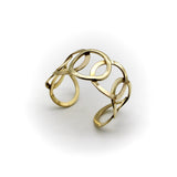 18K Gold Modernist Circle Motif Cuff Bracelet Circa 1970 Bracelet Kirsten's Corner