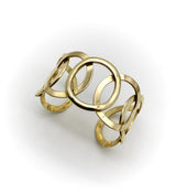 18K Gold Modernist Circle Motif Cuff Bracelet Circa 1970 Bracelet Kirsten's Corner