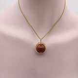 18K Gold Sandstone Orb Fob Fob Pendant Kirsten's Corner
