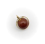 18K Gold Sandstone Orb Fob Fob Pendant Kirsten's Corner