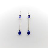 18K Gold and Tanzanite Drop Earrings Earrings Kirsten's Corner