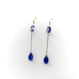 18K Gold and Tanzanite Drop Earrings Earrings Kirsten's Corner