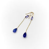 18K Gold and Tanzanite Drop Earrings Earrings Kirsten's Corner