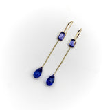 18K Gold and Tanzanite Drop Earrings Earrings Kirsten's Corner