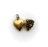 Victorian 18K Gold Rose Cut Diamond Encrusted Heart Locket locket Kirsten's Corner