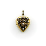 Victorian 18K Gold Rose Cut Diamond Encrusted Heart Locket locket Kirsten's Corner