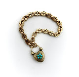 Early 10K Gold Victorian Heart Padlock Bracelet with Fancy Link Chain Bracelet Kirsten's Corner