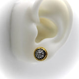 Silver Topped 18K Gold Hand-Hammered Diamond Earrings Earrings Kirsten's Corner