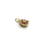 Victorian 18K Gold Crescent Moon and Clover Pendant with Diamonds Pendant, Charm Kirsten's Corner