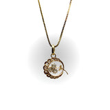Victorian 18K Gold Crescent Moon and Clover Pendant with Diamonds Pendant, Charm Kirsten's Corner