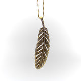 Vintage 18K Gold Feather Pendant with Pave Diamonds Pendant, Charm Kirsten's Corner