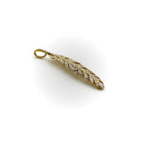 Vintage 18K Gold Feather Pendant with Pave Diamonds Pendant, Charm Kirsten's Corner