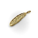 Vintage 18K Gold Feather Pendant with Pave Diamonds Pendant, Charm Kirsten's Corner