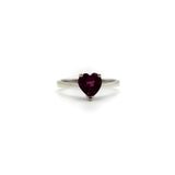 18K White Gold Heart Shaped Garnet Ring Ring Kirsten's Corner