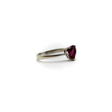 18K White Gold Heart Shaped Garnet Ring Ring Kirsten's Corner