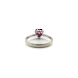 18K White Gold Heart Shaped Garnet Ring Ring Kirsten's Corner