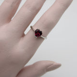 18K White Gold Heart Shaped Garnet Ring Ring Kirsten's Corner
