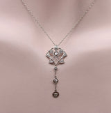 Platinum and Diamond Edwardian Lavaliere Necklace Necklace Kirsten's Corner