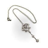Platinum and Diamond Edwardian Lavaliere Necklace Necklace Kirsten's Corner