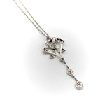 Platinum and Diamond Edwardian Lavaliere Necklace Necklace Kirsten's Corner