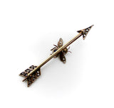 Victorian 10K Gold Diamond Ruby and Sapphire Fly and Arrow Brooch Brooch Kirsten's Corner