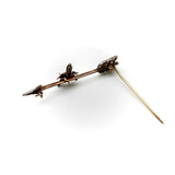 Victorian 10K Gold Diamond Ruby and Sapphire Fly and Arrow Brooch Brooch Kirsten's Corner