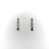 14K Gold Diamond Bar Signature Earrings Earrings Kirsten's Corner