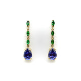 14K Gold Tanzanite and Tsavorite Garnet Drop Earrings Kirsten's Corner
