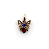 Victorian 14K Gold Pearl, Garnet, and Paste Butterfly Pendant Pendant, Charm Kirsten's Corner