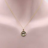 14K Gold Reverse Painted Dog Intaglio Pendant, Charm Kirsten's Corner