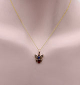 Victorian 14K Gold Pearl, Garnet, and Paste Butterfly Pendant Pendant, Charm Kirsten's Corner