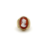 Victorian 14K Gold Hardstone Helmeted Warrior Cameo Ring Ring Kirsten's Corner Jewelry