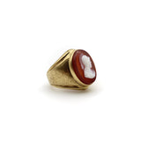 Victorian 14K Gold Hardstone Helmeted Warrior Cameo Ring Ring Kirsten's Corner Jewelry